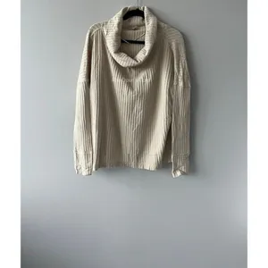 Free People NWT Women Small Cream Knit Sweater Top Lagenlook Boho Fall Cottage thumbnail 2