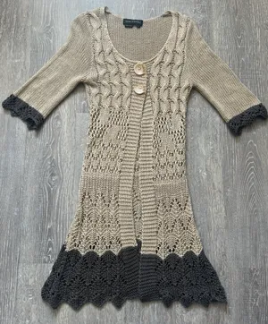 Crochet Cardigan Duster thumbnail 1
