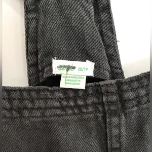 Aerie Werk Play Twill Denim Wide Leg Overalls Black Womens Size XS‎ thumbnail 3