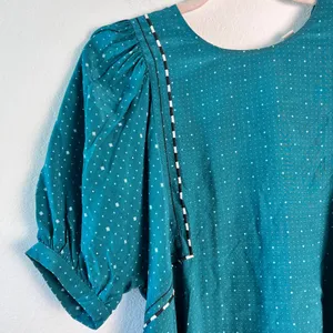 Anthropologie Dolan Green Blouse‎ Puff Sleeves Small Boho Casual thumbnail 3
