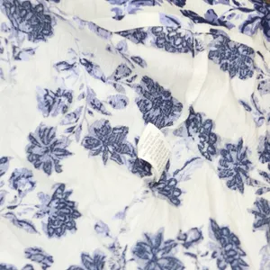 NWT Ny Collection 3/4 Sleeve Crinkle Tiered Maxi Dress White Navy Floral PS thumbnail 5