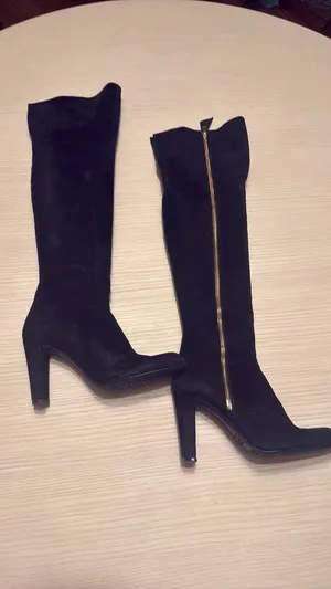 Stuart Weitzman Boots Black Suede Over-The-Knee thumbnail 2