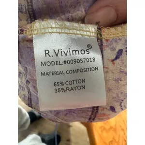 R Vivimos Halter V Neck Mini‎ Ruffle Dress Sz Medium Yellow Floral Boho Festival thumbnail 9