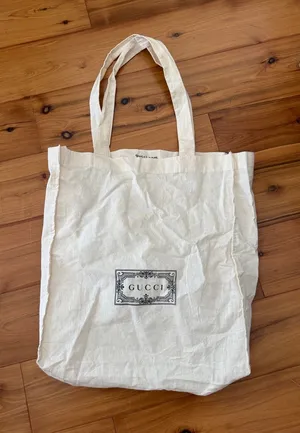 Gucci Cream Canvas Logo Tote thumbnail 1