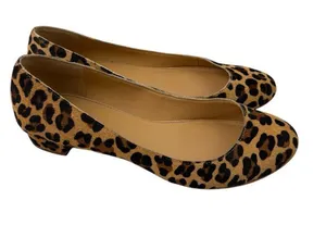 J. Crew Lily Flats Womens Size 7 Leopard Print Calf Hair Low Heel Acadamia thumbnail 1