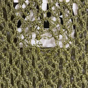 Zara Women Olive Green Open Knit Sweater Metallic Crochet Crew Neck 3859/005 M thumbnail 6