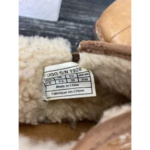 Ugg Brown Leather Bettey Shearling Slip On Slipper Shoes 8 thumbnail 6