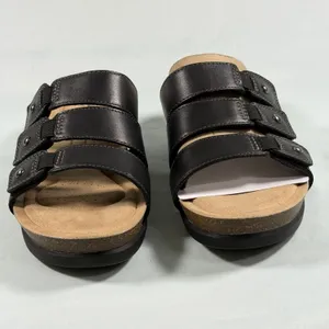 Clarks Size-8.5M Womens Calenne Lily Black Leather Casual Sandals Shoes‎ thumbnail 8