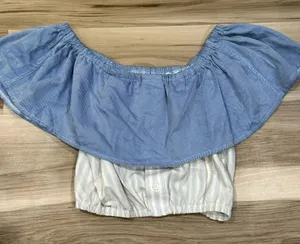 NEW Urban Outfitters Blue Flutter Top Women’s Medium/Large thumbnail 1
