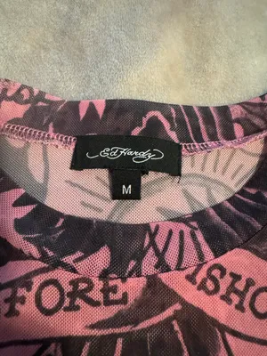 Ed Hardy Mesh See-Through Crop Top thumbnail 4