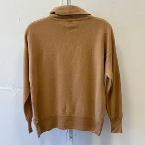 Iris & Ink 100% Cashmere Turtleneck Sweater Camel Tan‎ Women's Large Minimalist thumbnail 2