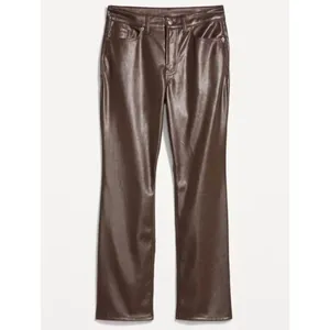 Old Navy high rise bootcut brown faux leather pants 0 thumbnail 2