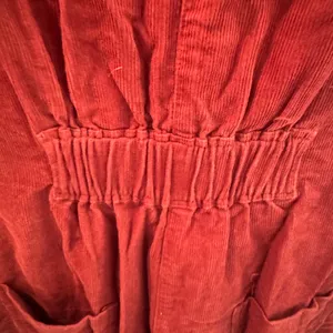 All Row Rust Red Corduroy Utility Jumpsuit Short Sleeve Zip Front PM1070 Large thumbnail 8