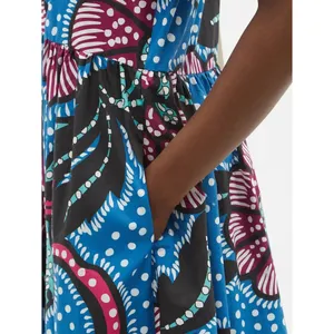Rhode Nisha Puff-Sleeve Cotton-Poplin Midi Dress Size XS thumbnail 3