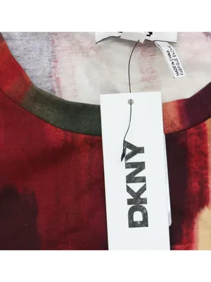 NWT DKNY Abstract-Print Logo T-Shirt P5EHXWNA June Brush Stroke Red M thumbnail 11