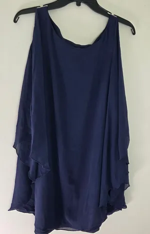 Lilly Pulitzer Marguerite Caftan Navy Silk Mini Dress thumbnail 1