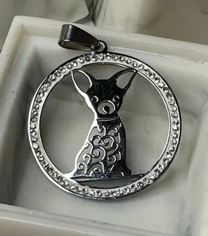 Chihuahua Cute Dog Shape Pendant Necklace Adjustable Stainless Steel thumbnail 1