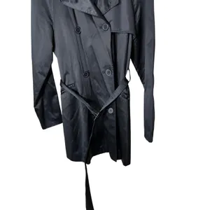 American Living Women's Black Double‎ Breasted Trench Coat Belted Size M thumbnail 3