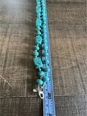 Southwestern Double Strand Turquoise Howlite Magnesite Beaded Statement thumbnail 3