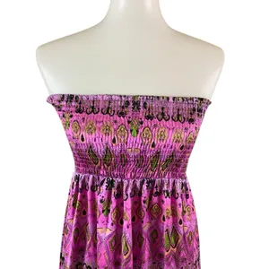 Classique Pink Purple Strapless Maxi Dress S Boho Ruffle Festival Y2K Vibes thumbnail 3