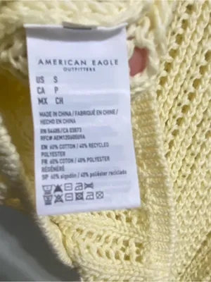 American Eagle Womens S Small 32” Ivory Beige Crochet Knit Sweater Vest Beach thumbnail 8