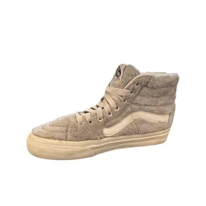 Gray Grey Beige Vans sk8 hi‎ Fuzzy furry Women's 5 Brand new V98CF Hairy thumbnail 3