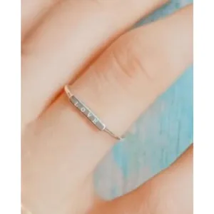 NEW Women's Dainty‎ White Gold-Plated S925 LOVE Bar Ring Size 4 thumbnail 6