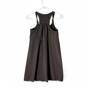 Athleta Gorpcore Racerback Mini Dress Brown Button‎ Front Drawstring Sz 2 221738 thumbnail 2
