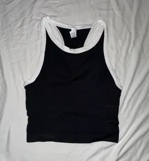 Black Athletic Top with Built in Bra thumbnail 1