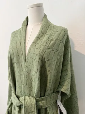Nike Cardigan Size Small Oil Green Reversible Jacquard Knit Wrap‎ Pilates Cozy thumbnail 3