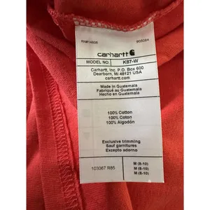 Carhartt Shirt Women Medium Orange Heavyweight Loose Fit Pocket Tee Workwear NWT thumbnail 6