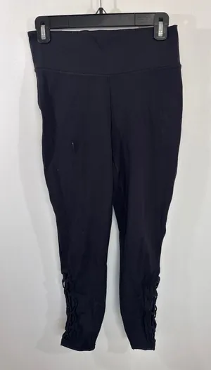 Lululemon Black High Rise Macrame Lattice Leggings Size‎ 8 Yoga Workout Pants thumbnail 1