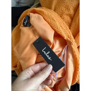 Lulus Orange Off Shoulder Maxi Dress Womens XL Summer Bodycon Minimalist Sleek thumbnail 12