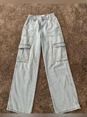 Wax Jean Sky Blue Denim Cargo Size Small 0093 thumbnail 1