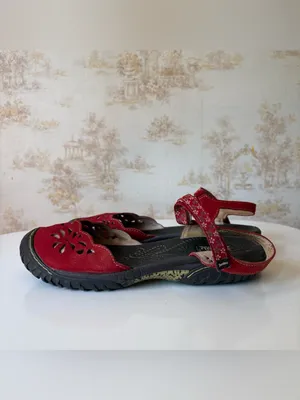 Jambu All Terra Design Red Leather Floral Cutout Utility Mary Jane Shoes 8.5 US thumbnail 4