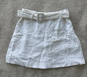 Abercrombie Linen blend mini skort with belt thumbnail 1