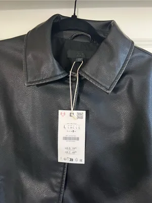 Zara Black Faux Leather Jacket thumbnail 3