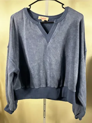 N93. Peach Love California Indigo V-Notch Sweatshirt thumbnail 1