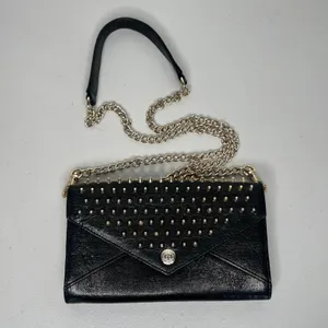 Rebecca Minkoff Black Leather Stud Wallet on Chain thumbnail 3