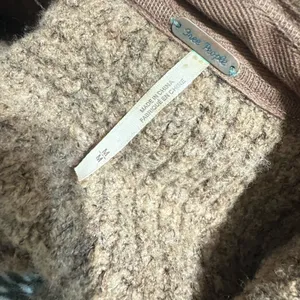 Free People Womens Wool Alpaca Brown Longline Cardigan Sweater Chunky Sz M thumbnail 6