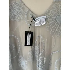 CrossTree Lane Sheer Embroidered Mesh Lace Kimono Boho Fairy Fringe Gray‎ OS thumbnail 7