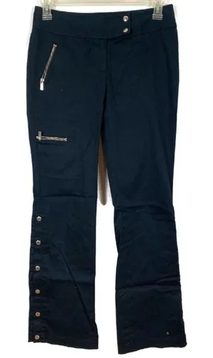 Michael Kors‎ Black Zip Pocket Button Side Pants thumbnail 1