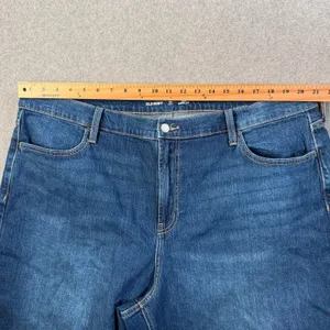 Old Navy Women's Size 20 Short High-Rise Wow Barrel Leg Jeans Medium Wash Blue thumbnail 5