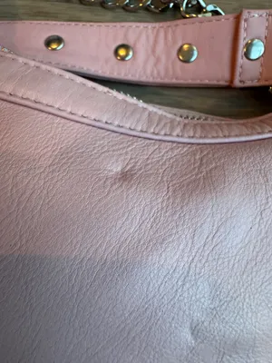 Núnoo Pluto Rivet Silky Pink Leather Crescent Studded Shoulder Bag Y2K thumbnail 6