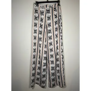 fab'rik Wide Leg Pants White Black Brown Geometric Stripe Designer Chic Small thumbnail 5