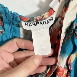 Vintage 90s Y2K Rampage Faux Wrap Hawaiian Dress Sz 3 S Beach Hula Luau Tropical thumbnail 3