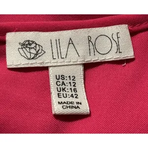 Lila Rose Dress Size12 Lipstick Pink A-line‎ Layered Split Back Feminine thumbnail 5
