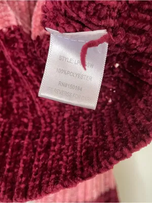 Heart soul Pink Red Striped Cropped Knit Sweater Large Cozy Soft thumbnail 4