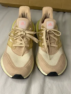 Adidas Ultraboost 21 Primeblue Running Shoes Ash Pearl Dusty Pink Womens Size 7.5 thumbnail 2