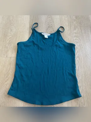 Athleta Signature Rib Thin Strap Tank Blue Size M thumbnail 2